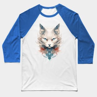 Mystical Cat Art Nouveau Baseball T-Shirt